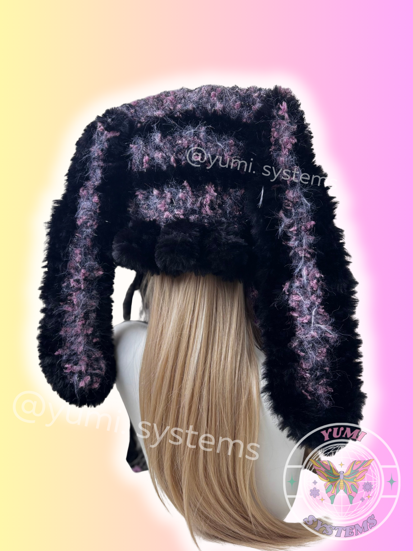 "Shadow-Amethyst" Long-Ear Plush Beanie