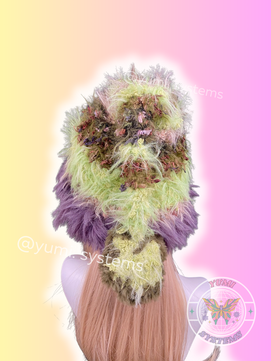 NEO-FLORA | Modular Shaggy Plush Beanie