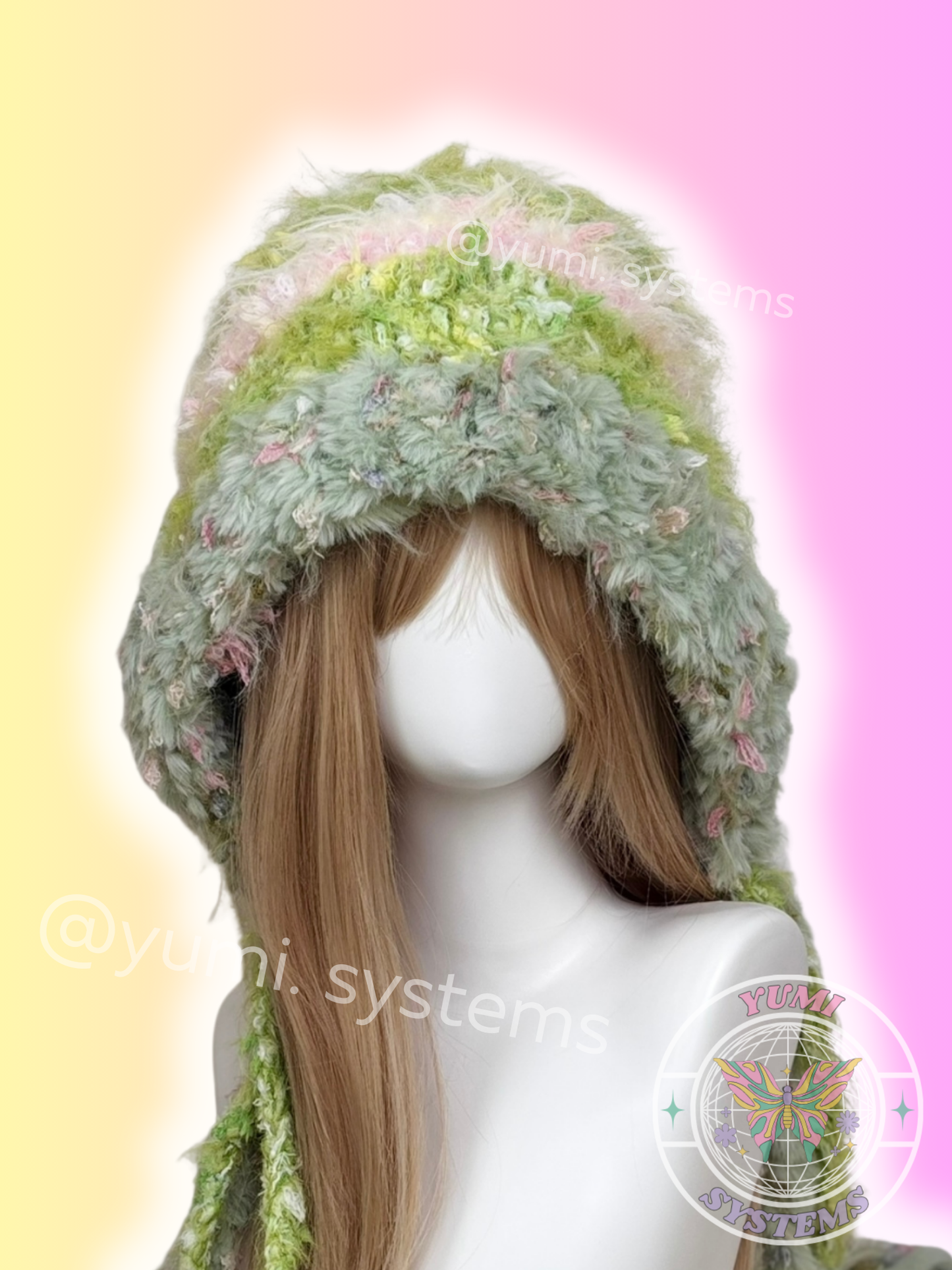 Lunar Frost // Artisan Heavy-Knit Rabbit Hood