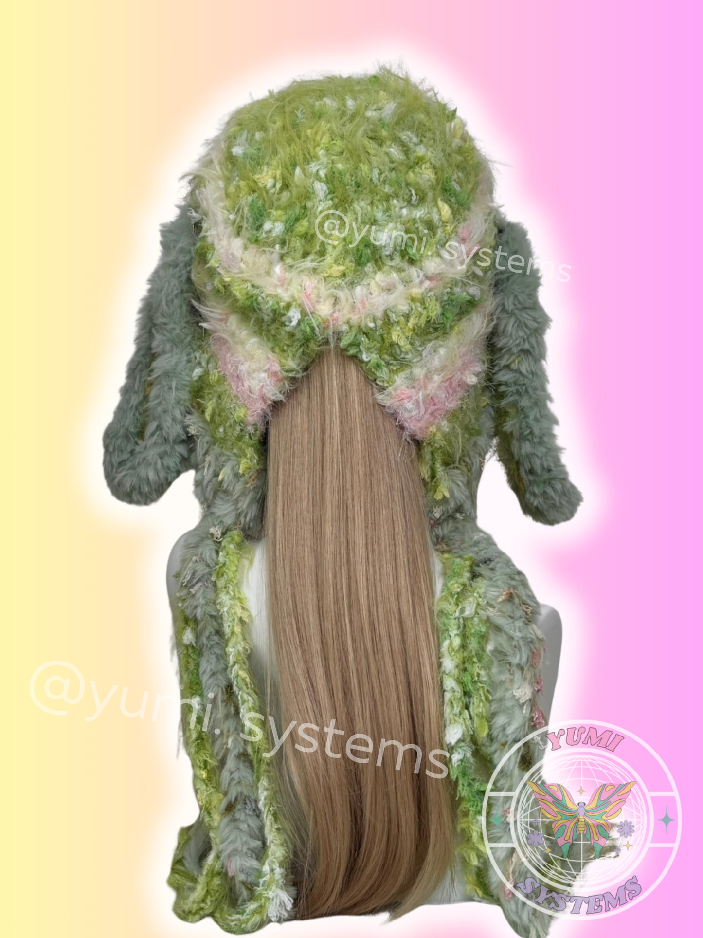 Lunar Frost // Artisan Heavy-Knit Rabbit Hood