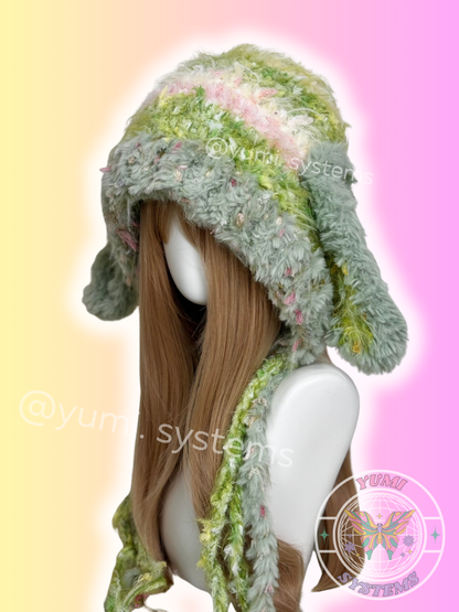 Lunar Frost // Artisan Heavy-Knit Rabbit Hood