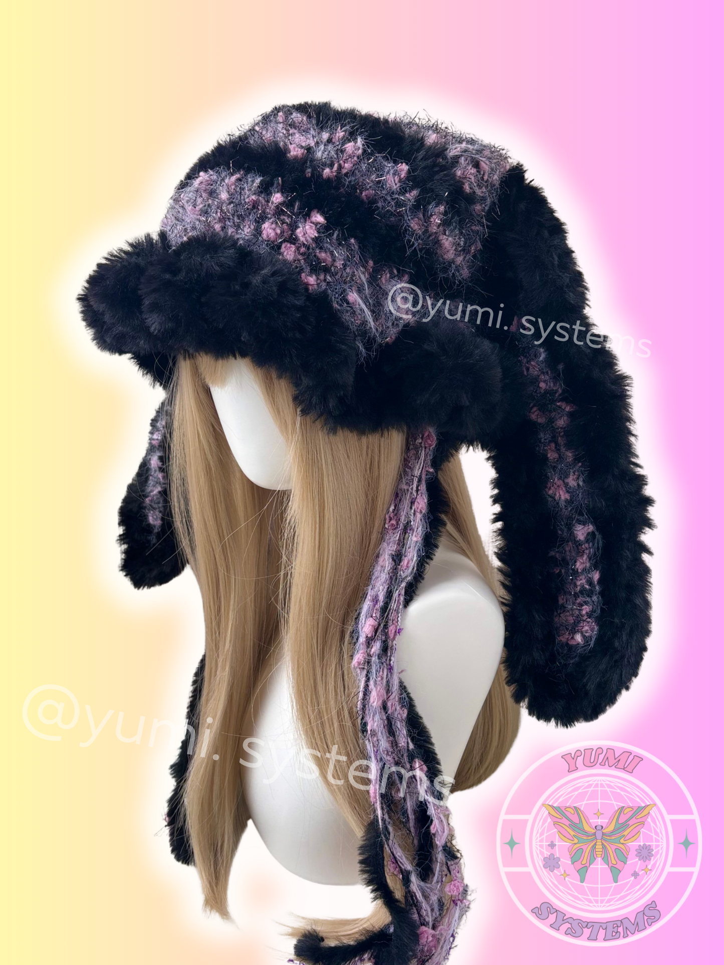 "Shadow-Amethyst" Long-Ear Plush Beanie