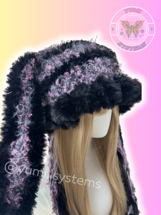 "Shadow-Amethyst" Long-Ear Plush Beanie